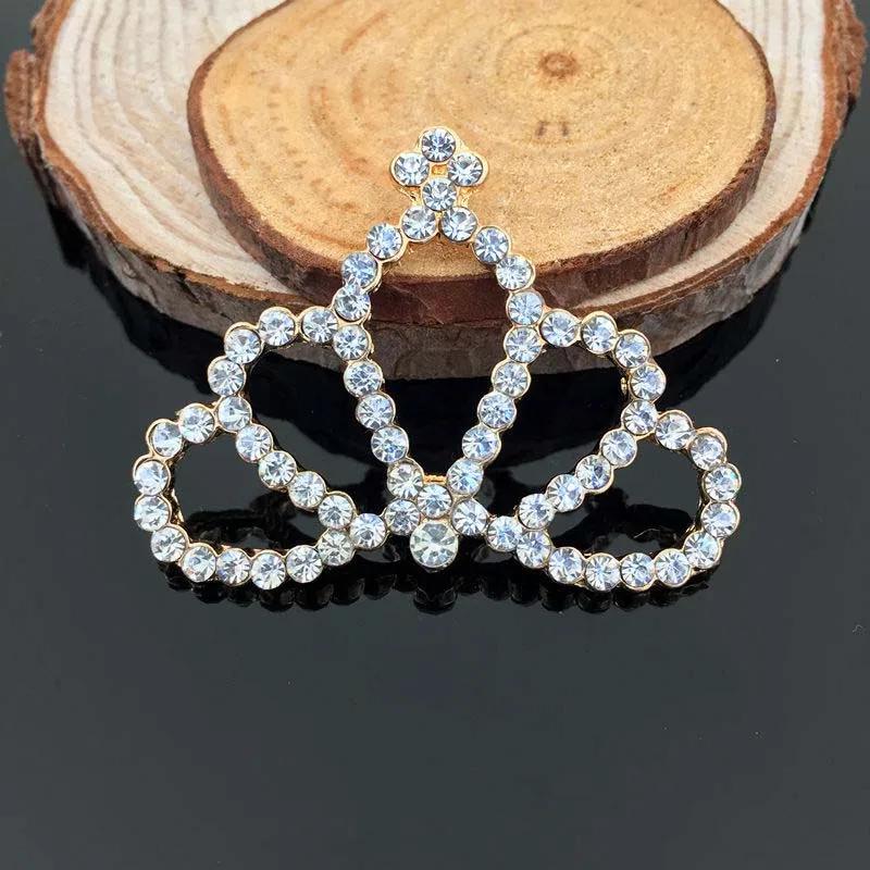 Engood 30Pcs Crown Rhinestone Buttons Sewing Trim & Embellishments Craft Buckles for DIY Hair Child Headband Accessories HZ29