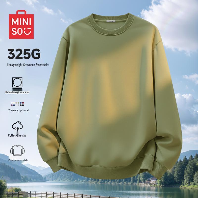 MINISO Men's Casual Round Neck Pullover Sweatshirt