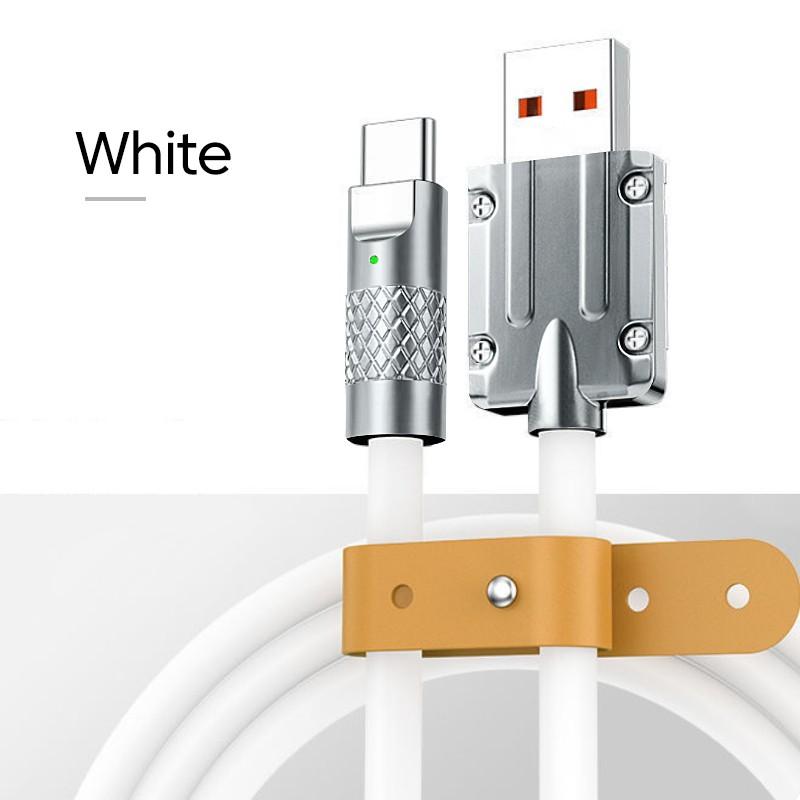 120W 6A Super Fast Charge Type C Liquid Silicone Cable Quick Charge 1M USB To Usb C Fast Charger Cable for Huawei Samsung Xiaomi