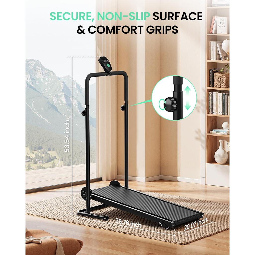 Portable Non- Electric Home Fitness Walking Pad Treadmill LCD Screen Convenient Under Desk Design