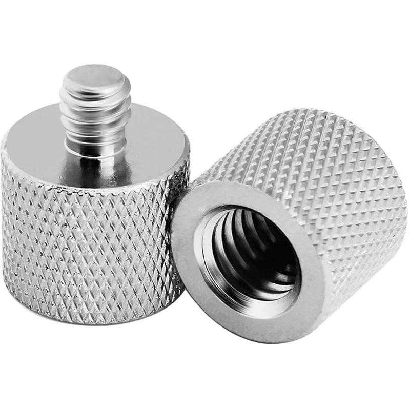 1/4 to 5/8 Adapter, 1/4"-20 Female to 5/8"-27 Male Screw Thread Adapter for Camera Monitor Microphone Stand - 2 Pack