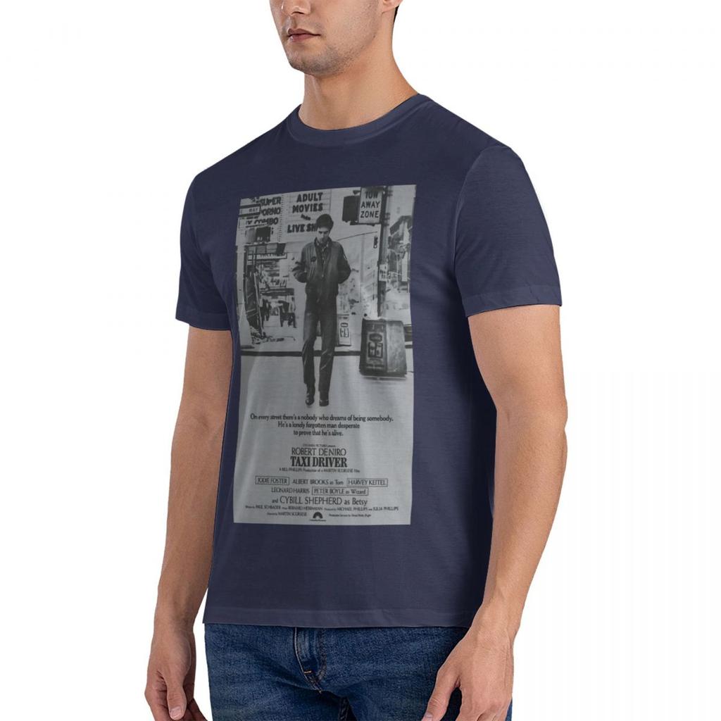 Pánská trička Plakát Taxikáře Humorná trička z čisté bavlny Krátký rukáv Trička Roberta De Nira Top s kulatým výstřihem Originál