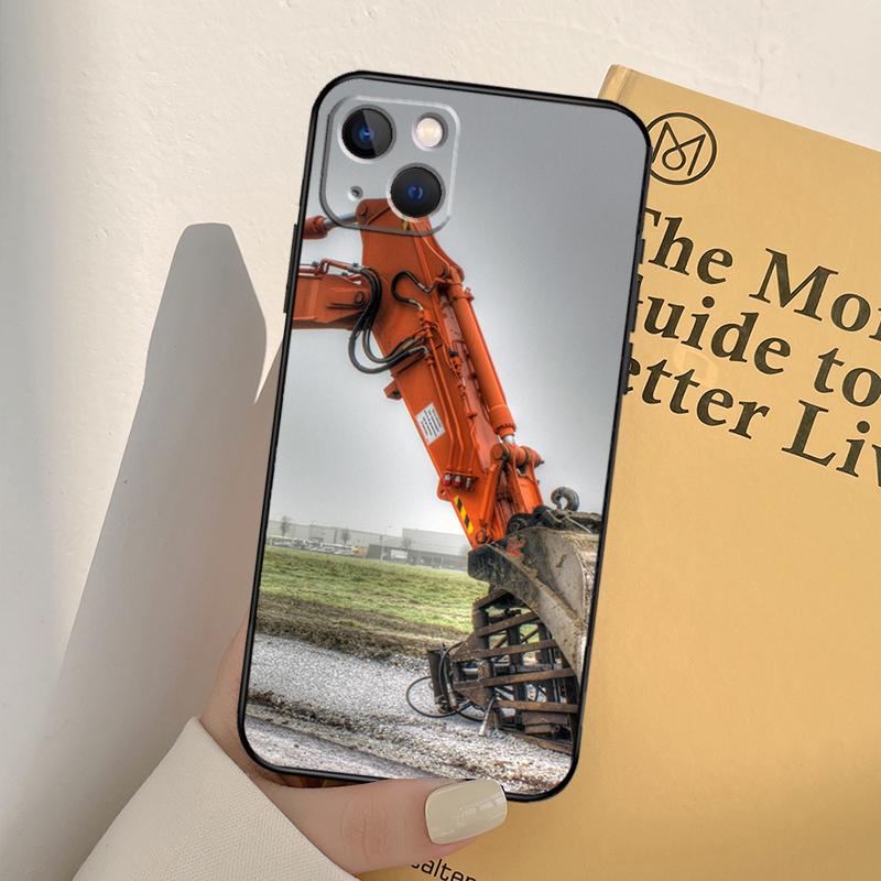 Excavator Case For iPhone 16 15 14 Pro Max Plus 13 12 Mini 11 Pro Max Back Cover
