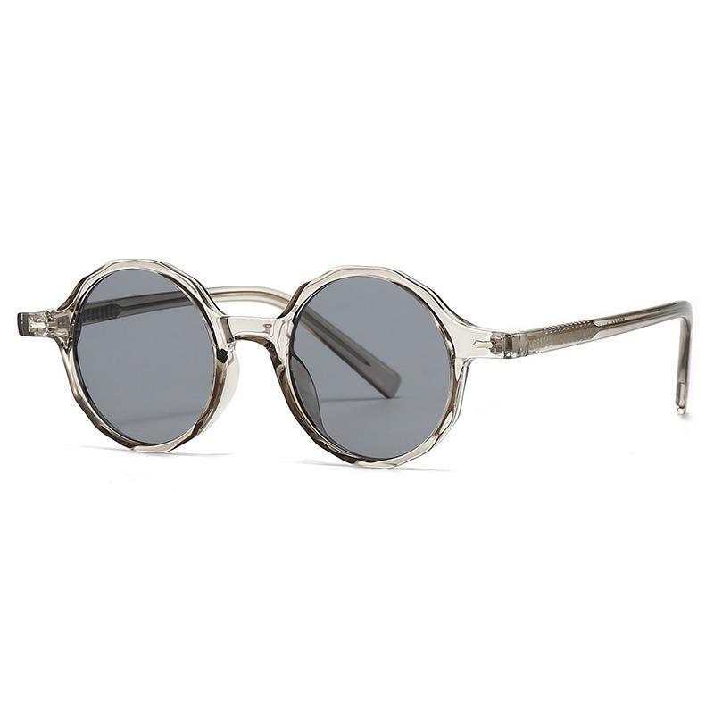 New Classic Round Frame Rice Nail Men's and Women's Fashion Sunglasses Plug in Legs Versatile Personalized Sunglasses