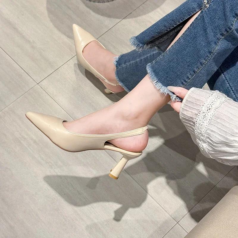 Women's High Heels 2024 New Solid Color Pointed Women's Shoes Workplace Dress Office Casual High Heels Women's Shoes