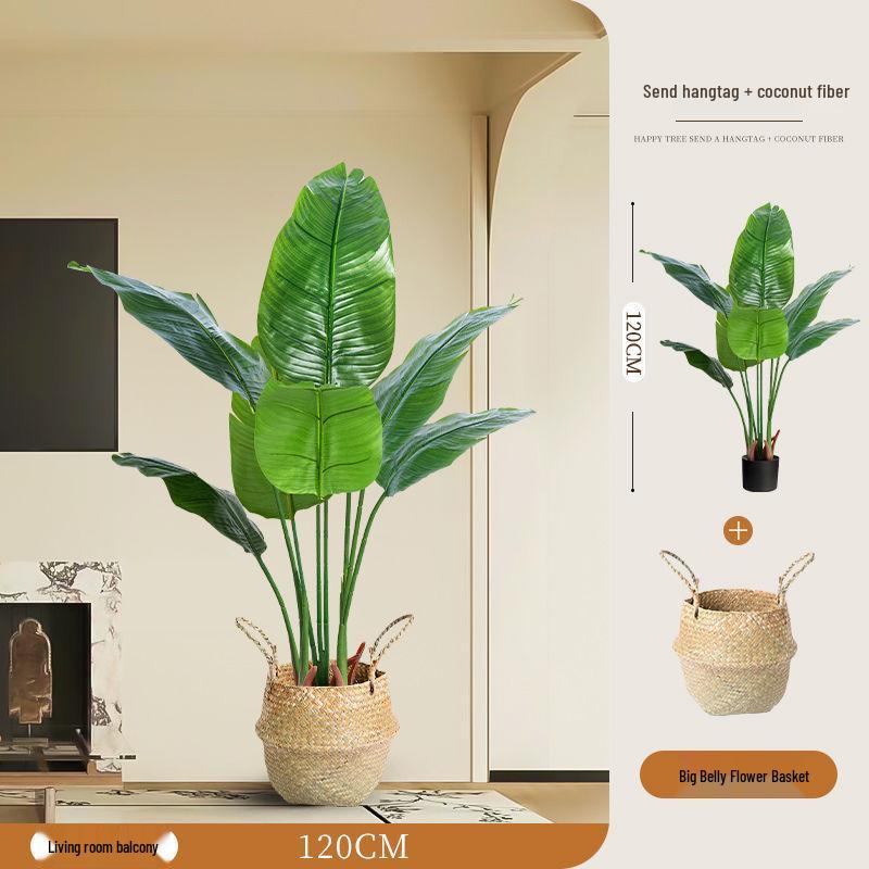 Large Faux Bird of Paradise Tree - Indoor Living Room Floor-Standing Luxury Green Plant Decor