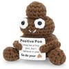 Lustige handgefertigte positive Kacke-Puppe mit Karte Heimdekoration Gestrickte Kacke Weihnachts-Puppen-Ornament Zimmerdeko Weihnachtsfeier Geschenke