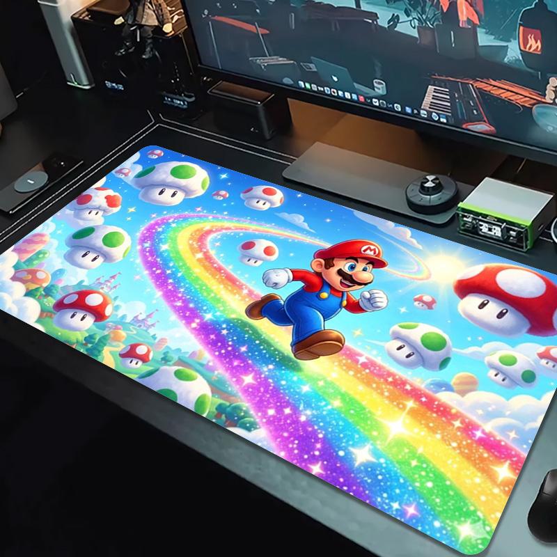 Mario Color Mouse Pad Large Gaming Table Cushion Non-slip Laptop Tablet Big Mousepad XXL Mat Mini PC Playmat With Lock edge