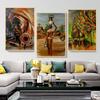 Colorful Canvas Paintings African Black Woman Graffiti Art Portrait Wall Posters Prints Abstract Girl Wall Art Pictures Decor