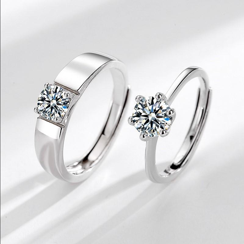 Korean Style Classic Zircon Couple Rings - Timeless Love Trend for Men and Women
