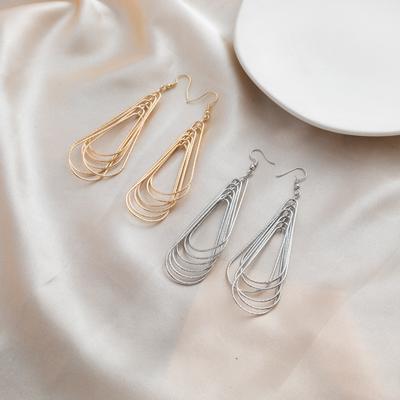 Minimalist Hollow Drop Earrings Vintage Geometric Dangle Earrings Fashionable Statement Jewelry