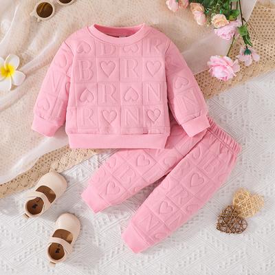 Clothing Set Kid Girl Valentine's Day Long Sleeve T Shirt Long Pants Outfit Toddler Infant Newborn Baby Girl Pink