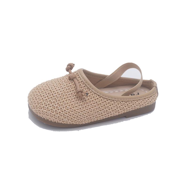 Korean Style Bow Princess Sandals - Summer 2026, Two-Way Woven Closed-Toe for Girls 23