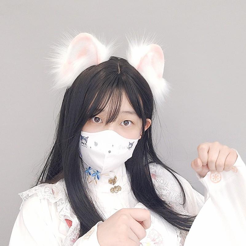 Handmade Kawaii Cat Ear Headband Lolita Cosplay Anime Convention Cute Plush Animal Ears Hair Accessory