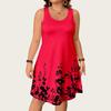 Women Abstract Geometric 3D Print Dress O Neck Sleeveless Loose Casual Mini Dress Summer Daily Outfit Dresses