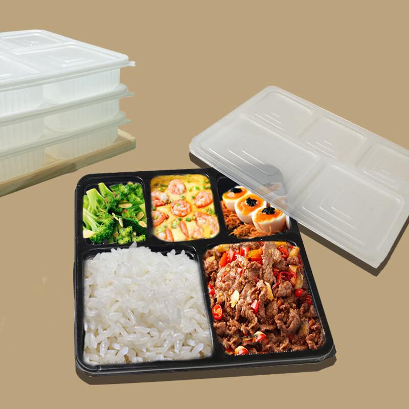 

COFLYEE 5-Compartment Disposable Meal Boxes with Lids