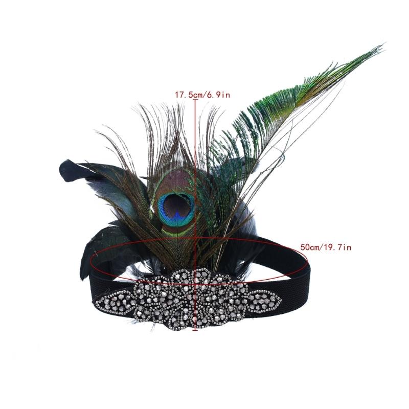 1920s Flapper Headband,Vintage Feather Crystal Headband,20s Headpiece Hair Accessories for Gatsby Prom,Wedding,Carnival