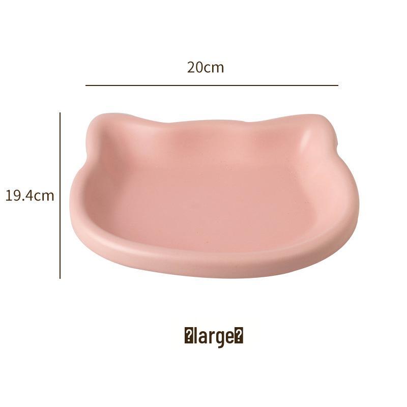 

Корейская керамическая миска для кошек для влажного и сухого корма - Идеально подходит для котят и коротколапых кошек