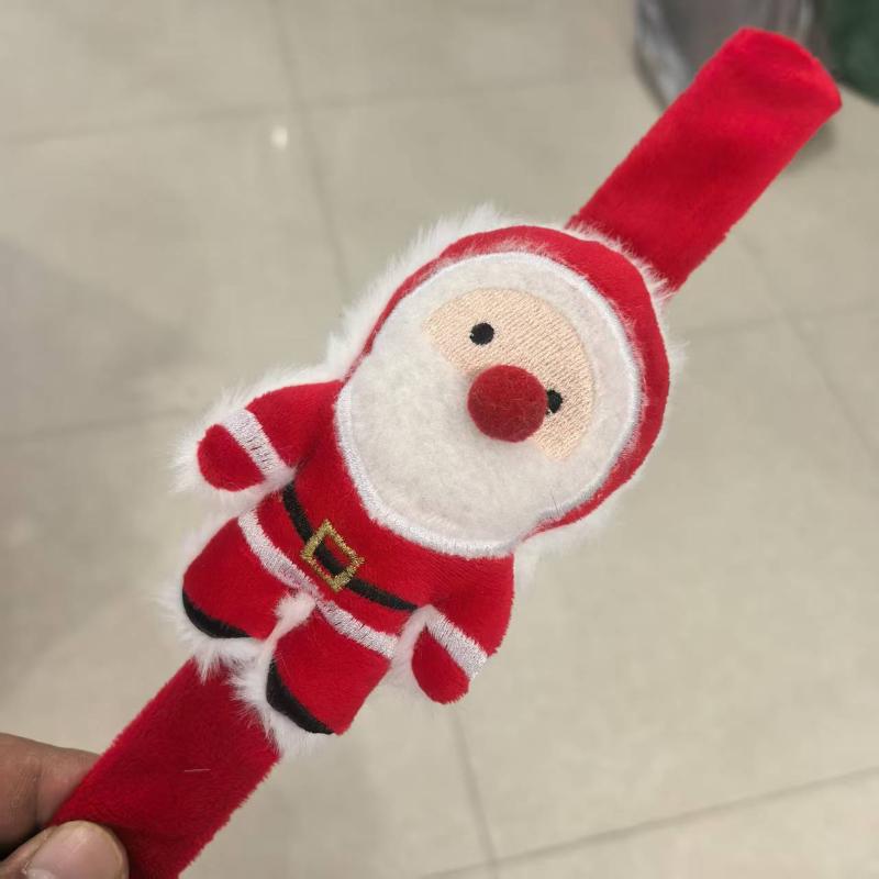 Weihnachts-Klatscharmband Kinder Niedliches Cartoon-Plüsch-Armband Klatschbänder Kinder Weihnachtsgeschenke Feiertagsdeko Armband