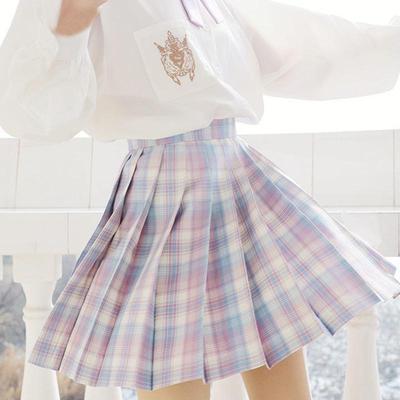 Authentischer japanischer Herbst-Akademie-Stil Plaid Faltenrock