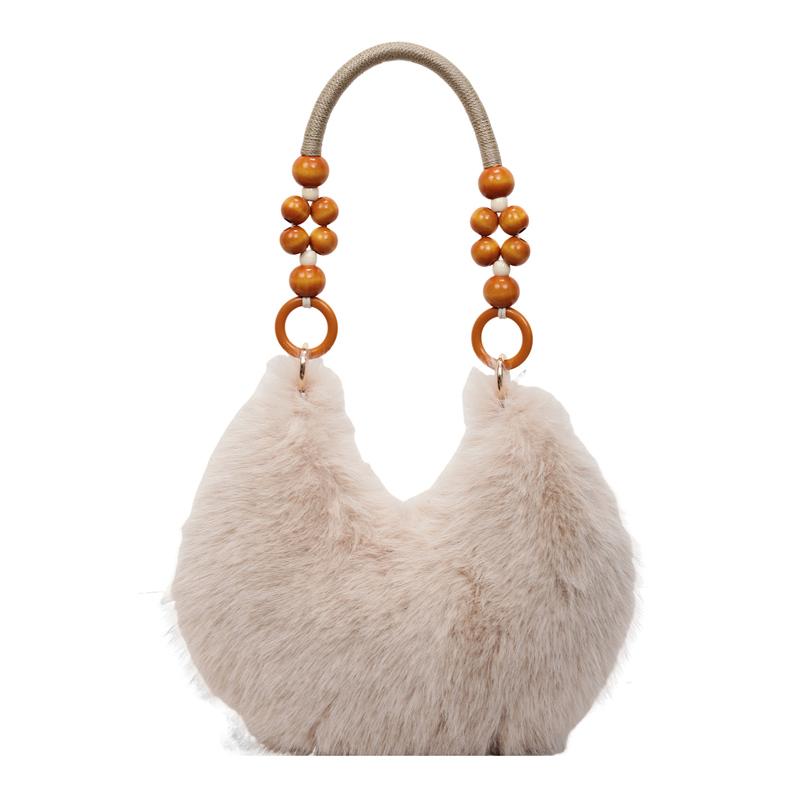 Autumn Winter Women's Plush Handbag Shoulder Underarm Bag