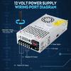 12V DC Power Supply 600W 50A AC to DC Converter Switching Power Supply for Led Strip, Motor Pump, CCTV, 3D Printer, Electronic Instruments, Lab