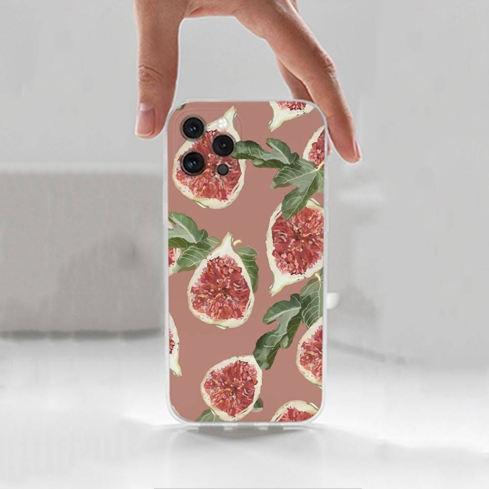 Fruit P-Painting For iPhone 12,Mini,16,X,13,XR,15,Pro,17,Plus,11,Max,14,SE,XS,Transparent Soft Cover Case