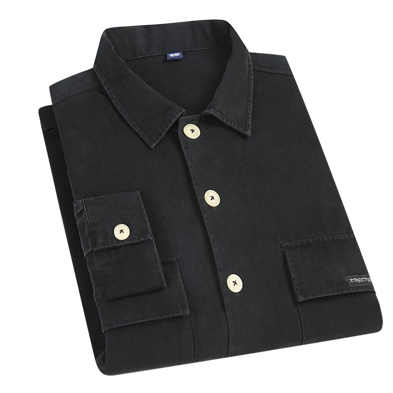 

Men s Two Tone Blue Pink Long Sleeve Button Shirt - Oversized Casual Streetwear Shirt with Pockets M чорний