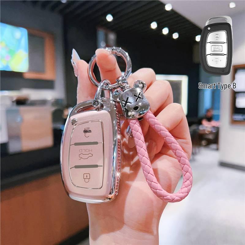 Suitable Key Case for Beijing Hyundai Elantra, ix35, Langdong, Mingtu, ix25, Yue Dong, Rena with Unisex Buckle