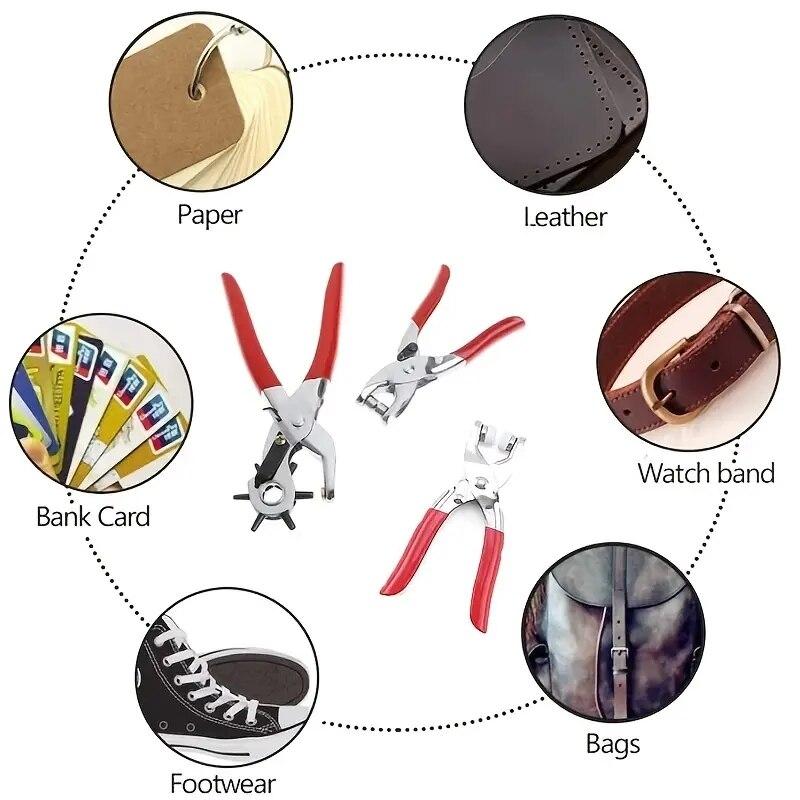 Professional Leather Punch Tool For Belts Watch Straps Handbag Multi Function Pliers