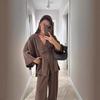 2025 Women's Casual V-neck Top & High-waisted Pants Set