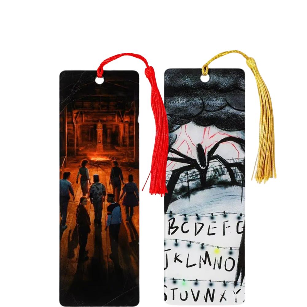 Hot Creative Reader Accessories Movie Horror Acrylic Bookmark Withtassel For Bookworm Student Stationery Teacher Office Supplies