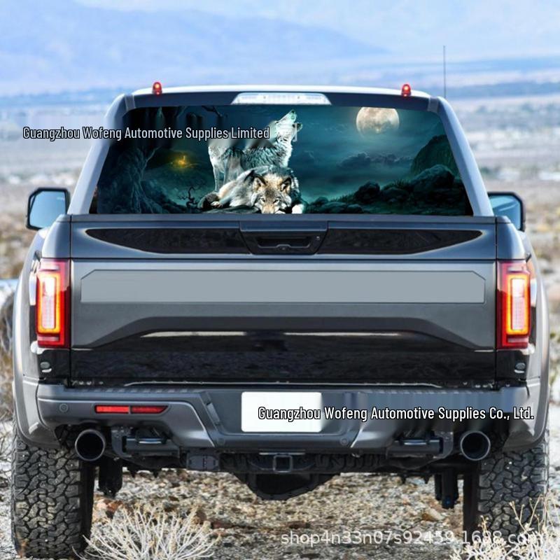 Howling Wolf Pack Rear Window Decal for SUV or Truck 135*36cm