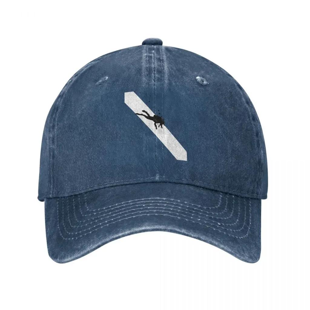 Vintage Dive Flag Bubble Red White Baseball Caps Unisex Style Distressed Snapback Cap Outdoor Summer Gift Hats Cap