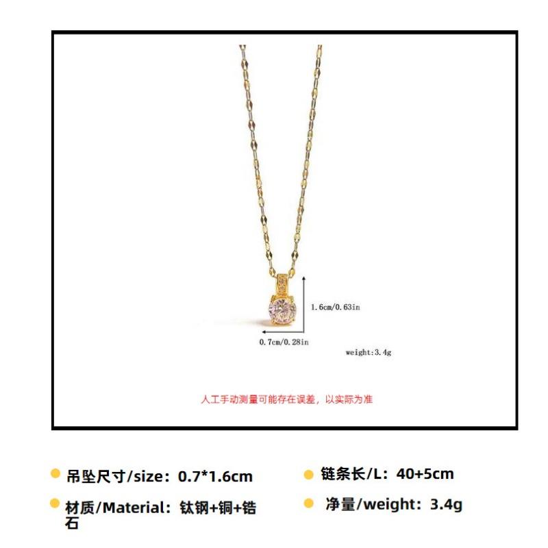 Four Claw Inlaid Zircon Simple Light Luxury Titanium Steel Clavicle Necklace