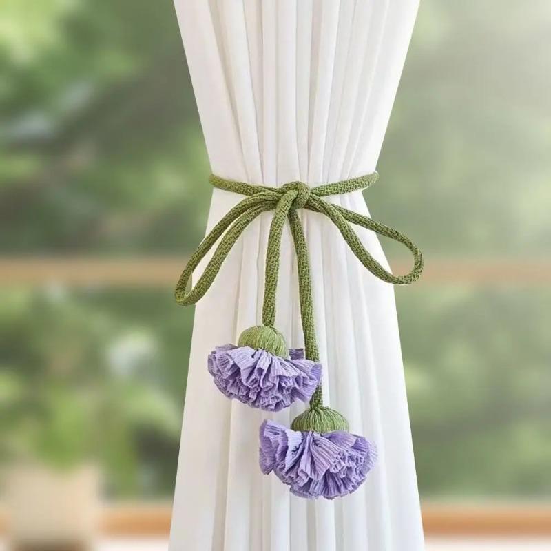 Modische Blumenform Vorhang Raffhalter Elastisches Band Fenster Vorhang Schnallen Wohnzimmer Kinderzimmer Verstellbare Vorhang Seilhalter