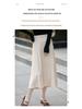Women's Gray High-Waist Pleated A-line Skirt for Autumn/Winter - Mid-Length, Slimming, Petite Fit