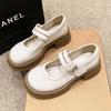 Thick-soled Mary Jane Small Leather Shoes Women's Autumn Height Increase Patent Leather Retro with Skirt Single Shoes Gentle 2025 New Versatile