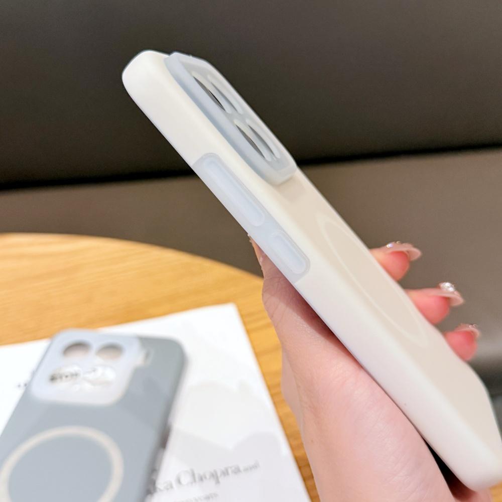 Fashion Jelly 2 In 1 Liquid Silicone For Magsafe Magnetic Phone Case For XiaoMi Mi 15 14 Pro Frosted Non-Slip Soft Bumper Cover