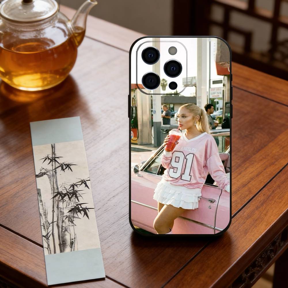 Ariana Grande  Phone Case For iPhone 17,16,15,14,13,12,11 Plus,Pro Max,XS,Soft Silicone Black Cover