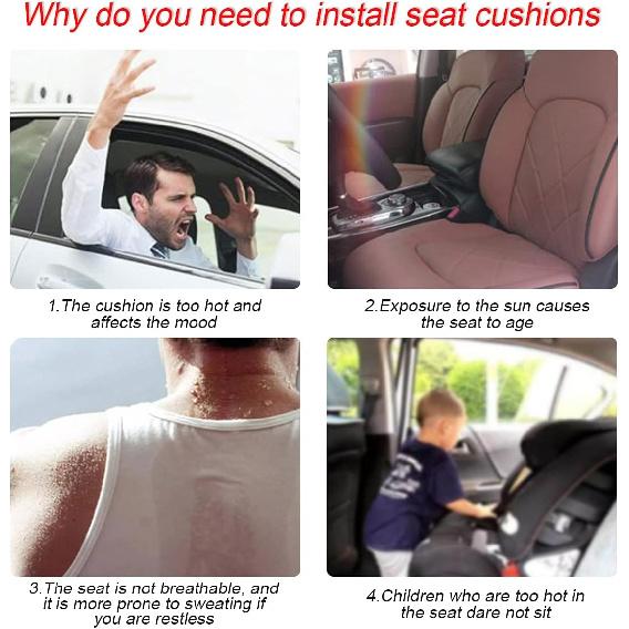 Leather Car Seat Cover, Car Front Seat Cushion/Protector, Breathable Comfort Automotive Seat Cover, Compatible with Most Cars, Vehicles, SUVs, Car