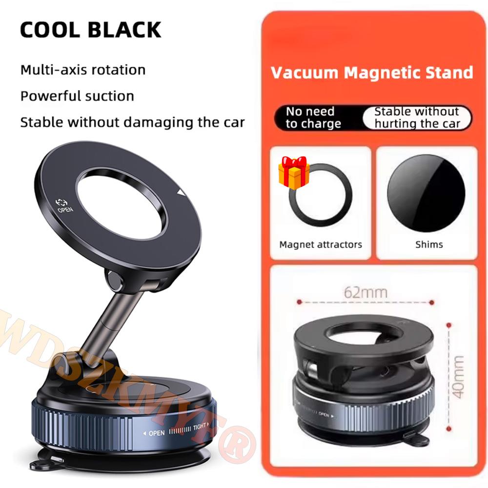 

NEW Vacuum/Drip Gel Magnet Phone Bracket Multi-angles Adjustment Strong Magnetic Suck Foldable Car Holder For Navigation Stand чорний