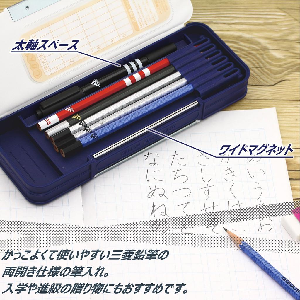 Mitsubishi Pencil Adidas Federmäppchen AI02 Schwarz/Blau P1505BT3