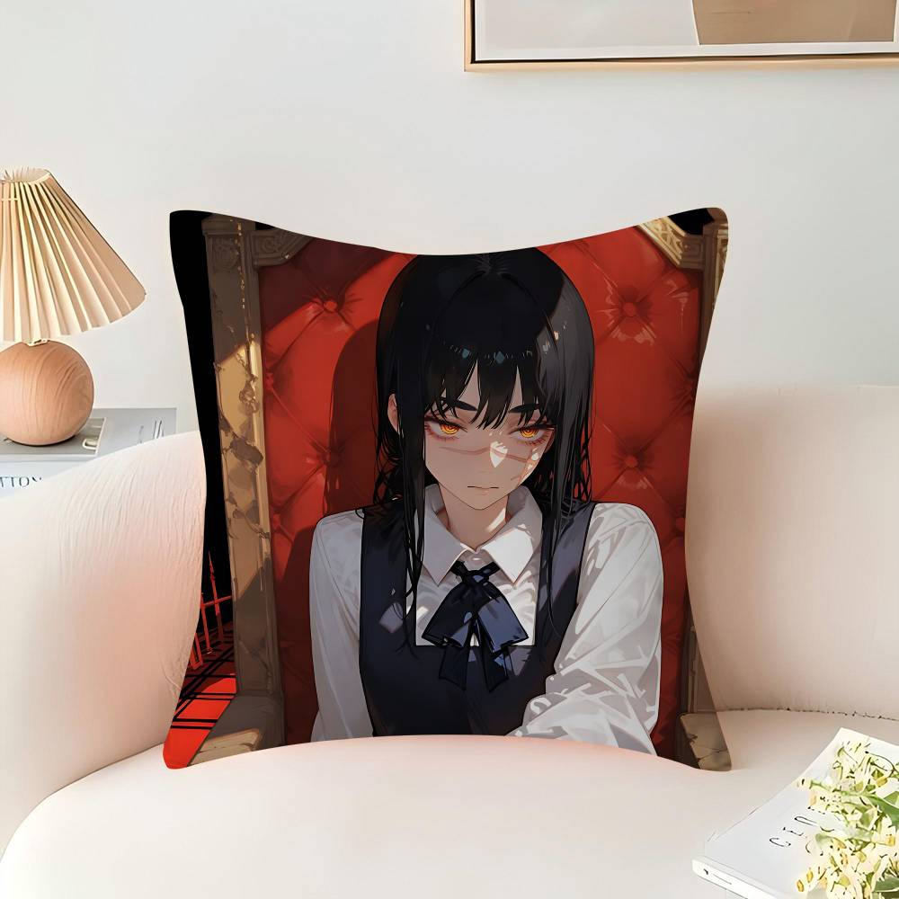 Chainsaw-Man Mitaka Asa Pillow Anime Pillow Sofa Bed Head Pillow Cover Cushion Cover 45x45 cm Fashion