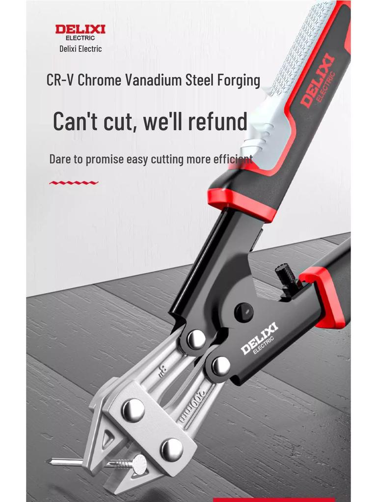 Delixi 8-inch Steel Rebar and Wire Cutting Pliers