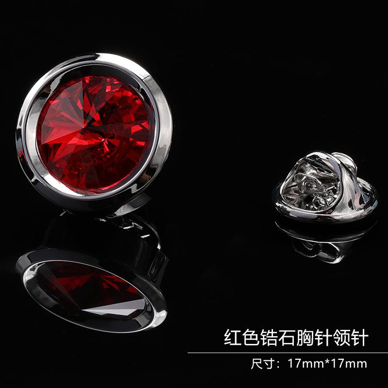 Gift Box Men'S Fashion Temperament Crystal Brooch Collar Pin Suit Brooch Collar Pin Trend Corsage