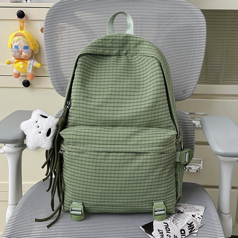 Schoolbag New Japanese Plaid Junior High School Schoolbag for Women Ins Casual Versatile Large-capacity Backpack Lightweight Student Backpack