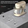 Stand Mixer, 1300 W, 4.5 L, Dough Hook, Stainless Steel Bowl, 6 Speeds and Pulse, Beige