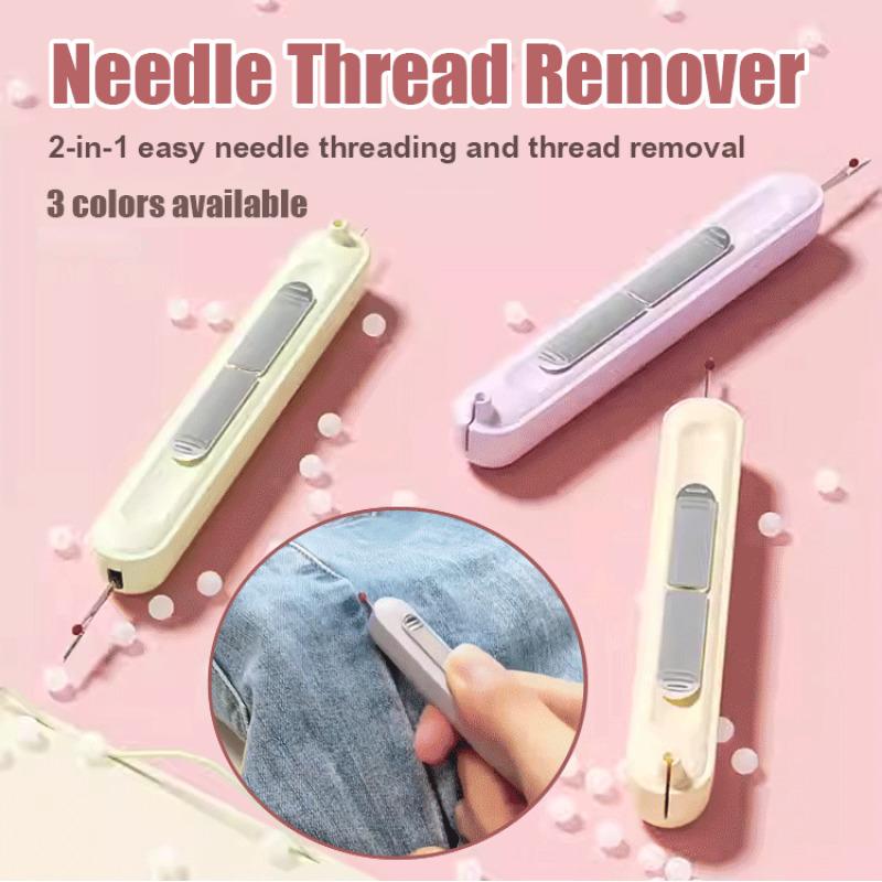 2 in 1 Hand Sewing Needle Threader and Seam Ripper Multifunctional Threading and Stitch Removal Tool Elderly Diy Craft Accessory