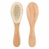Natural Goat Hair Baby Hairbrush, Comb, Baby Brush for Newborns and Infants, Soft, Non-Toxic, Healthy, Anti-Static, Scalp Massage, Beige, Perfect as a